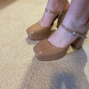 Mix No 6 nude platform heels